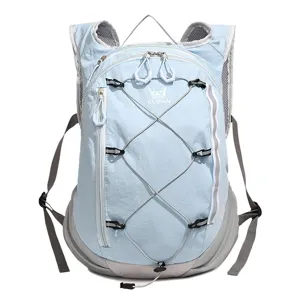 Zaino da trekking all'aperto azzurro, zaino da viaggio multifunzionale per sport e fitness.