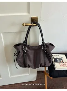 Casual canvas tote bag for women, stylish shoulder bag for daily commuting and summer use.