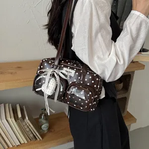 2026 Summer New Fashion Polka Dot Underarm Bag Women Large Capacity Commuting Shoulder Bag