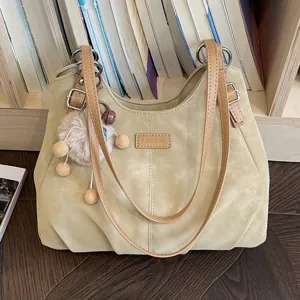 Vintage large capacity tote bag for women, stylish shoulder bag, casual handbag 2026