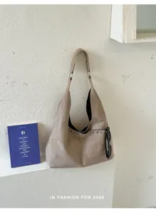 Vintage Wildleder Hobo Umhängetasche große Kapazität weiche Leder Achsel Tote Tasche
