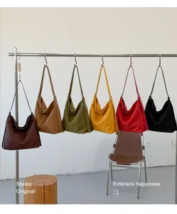 Retro large capacity shoulder bag minimalist casual tote bag for women autumn winter