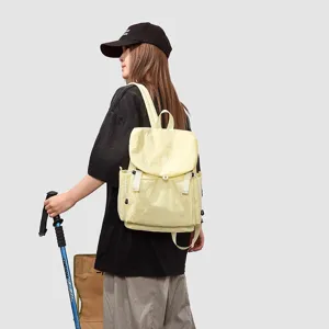 Sac à dos de voyage léger pour femme mode loisir extérieur cartable jaune clair