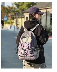 Lightweight outdoor casual travel backpack with drawstring design, perfect for hiking and sports.