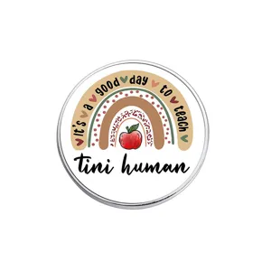 Teacher rainbow apple metal brooch badge pin cute inspirational accessory for backpacks clothes