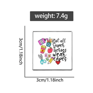 Leuke cartoon school thema metalen broche badge 3cm lichtgewicht 7,4g mode accessoire