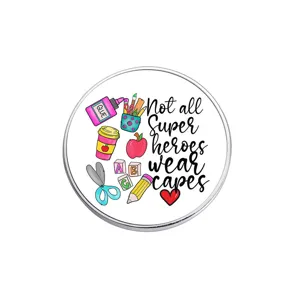 Leuke leraar thema metalen broche badge met inspirerende quote, perfect kleding accessoire.