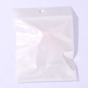 Detailed view of the cute creative jewelry set packaging bag, translucent ziplock style.