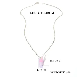 Cute bubble tea cup pendant necklace sweet style minimalist accessory for women and girls