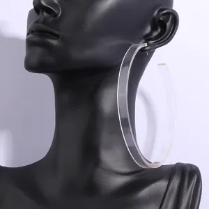 Transparent acrylic oversized hoop earrings minimalist fashion chic statement ear jewelry
