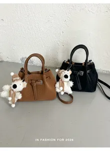 Bolso de mano de cuero tejido para mujer 2026 nueva moda bolso bombo bandolera chic