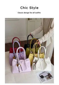 Woven tote bag large capacity commute handbag casual stylish shoulder bag fashion women