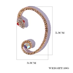 Fashion snake shape rhinestone ear cuff for women, exquisite design with sparkling crystal stones.