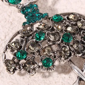 Spilla ballerina cristallo vintage strass argento antico metallo per danza gioielli donna