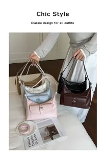 Vrouwen Stijlvolle Hobo Schoudertas Retro Dumpling Crossbody Tas PU Leder Dagelijkse Tas