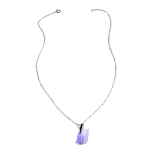 Chic bubble tea pendant necklace featuring a cute purple glass cup design for daily wear.