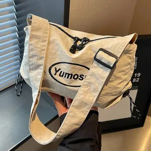 Koreanischer Stil Segeltuch Dumpling Tasche Für Frauen Trendige Große Kapazität Schulter Umhängetasche Lässige Sport Pendeln Radfahren Tasche
