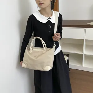 Bolso de Viaje para Mujer Gran Capacidad Bolso de Deporte de Lona Bolso Bandoulière Portátil para Viajes Cortos Fitness Almacenamiento Bolso Casual