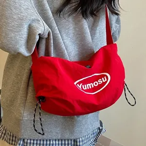 Koreanischer Stil Leinwand Umhängetasche, große Kapazität Pendeln Dumpling Tasche.