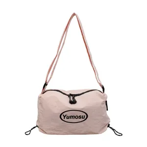 Rosa Segeltuch Umhängetasche große Kapazität lässige Dumpling Crossbody Tasche Damen