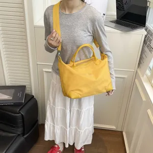 Bolso de viaje bandolera amarillo, bolso tote grande diario, bolso casual para mujeres uso.