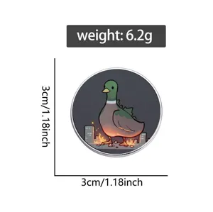 Αστείο σμαλτωμένο καρφίτσα Duckzilla δημιουργικό μεταλλικό σήμα για ρούχα και τσάντα