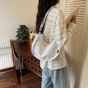 Borsa a tracolla casual da donna, borsa dumpling leggera e versatile per uso quotidiano.