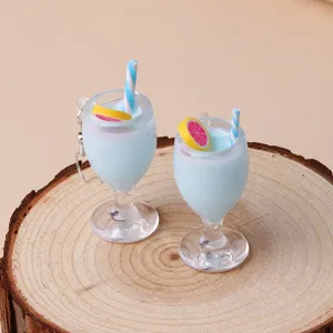 Cute miniature cocktail cup earrings resin fruit juice beach style dangling earrings for women