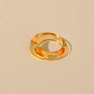 Amber transparent acrylic ring detail close up, minimal resin chunky finger jewelry for women daily wear