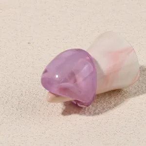 Minimalist purple acrylic resin geometric ring fashion chunky statement ring for women