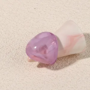 Purple acrylic resin geometric ring minimalist fashion statement ring for women daily wear