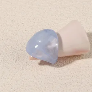 Minimalist geometric light blue acrylic ring for women fashion daily wear stylish statement.