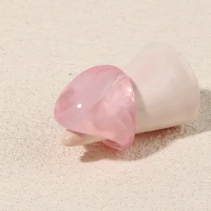 Pink acrylic chunky ring minimalist geometric resin ring women fashion jewelry accessory