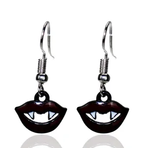 Halloween Vampire Lips Dangle Earrings Cute Spooky Gothic Jewelry For Women Gift