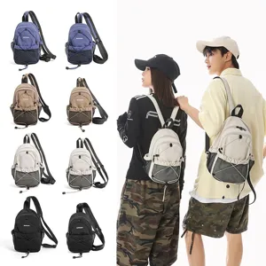 Japanischer, farblich abgesetzter Freizeitrucksack Damen, leichter Outdoor-Schulranzen.