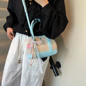 Bolso cruzado de lona elegante para mujer, bolso de mano casual para uso diario.