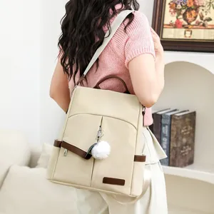 Sac à dos minimaliste pour femme mode bloc de couleur sac bandoulière décontracté.