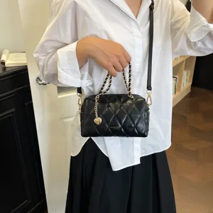 Koreaanse stijl dagelijkse mode gewatteerde ketting schouder crossbody kussen tas
