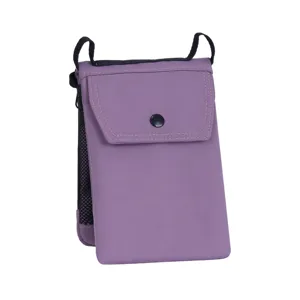 Borsa a tracolla donna mini borsetta porta cellulare viola tela leggera casual uso