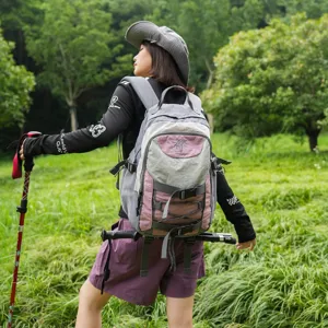 Mochila de viaje al aire libre casual de gran capacidad, diseño retro elegante para senderismo.
