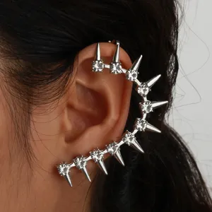 Punk strass stekel oorschelp mode cool clip oorbellen voor dames dagelijks feest