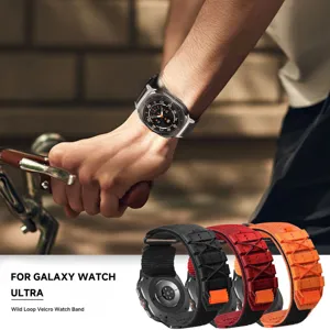 Outdoor Nylon Schlaufe Klettverschluss Uhrenarmband kompatibel mit Galaxy Watch Ultra