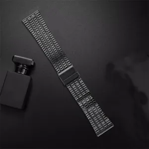 Stainless steel watch strap black seven bead metal replacement band for smart watch replacement