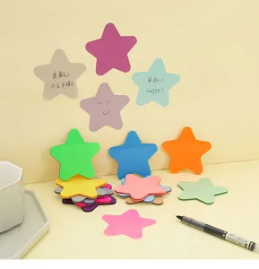 Translucent PET star sticky notes, cute multi-color memo pads for daily indexing and notes.
