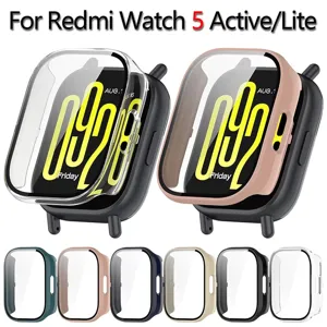 Coque de protection pour Redmi Watch 5 Active avec verre trempé écran intégrée