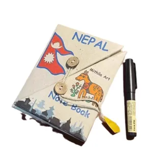 Cuaderno artesanal Nepal vintage con botón diario de bolsillo retro papetería regalo especial