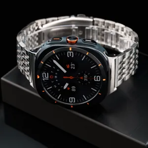 Μεταλλικό λουράκι συμβατό με Samsung Galaxy Watch Ultra, κομψός σχεδιασμός εννέα κρίκων.