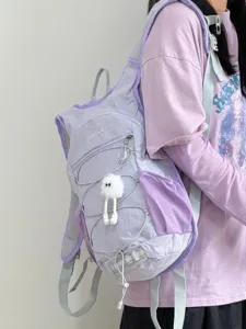 Sac à dos de randonnée violet léger pour femme, sac de voyage sport loisir quotidien.