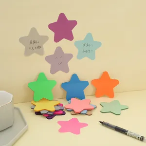 Translucent PET Shaped Sticky Notes Minimalist Cute Pentagram Index Notes Multicolored Sticky Note Pad Office School Stationery