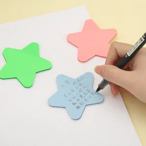 Transparent PET star shaped sticky notes multi color cute memo pads cute notepad stationery